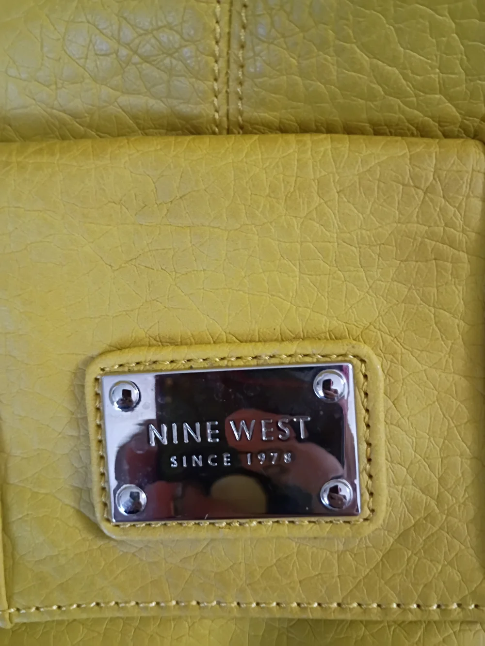 Nine West Lemon Yellow Leather Crossbody Shoulder Bag